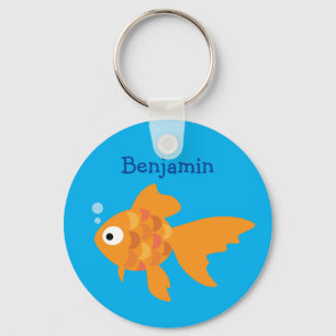 Porte-clés Illustration de poisson d'or convivial