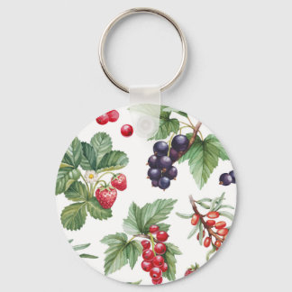 Porte-clés Illustration des baies d'aquarelle Motif sans join