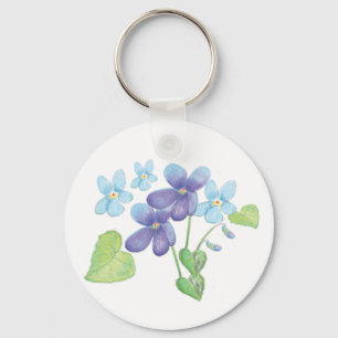Porte-clés Illustration des fleurs de violet sauvages