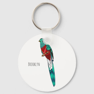 Porte-clés Illustration d'oiseau de quetzal resplendissant