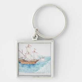Porte-clés Illustration du bord de approche de bateau de la