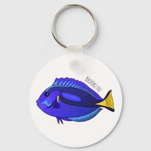 Porte-clés Illustration du poisson de la cuve bleue
