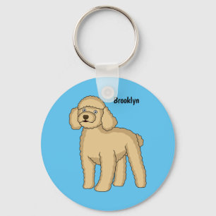 Porte-clés Illustration d'un caniche brun joyeux