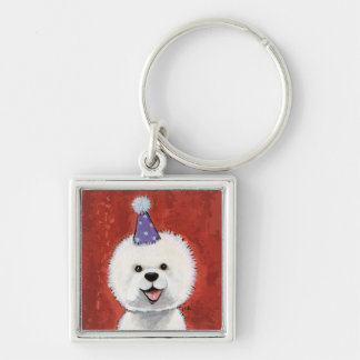 Porte-clés Illustration mignonne de chien de partie de Bichon