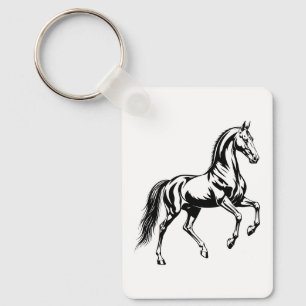 Porte-clés Illustration stylisée du cheval Akhal-Teke élégant