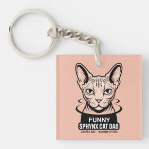 Porte-clés Illustration vectorielle de papa de chat Sphynx dr