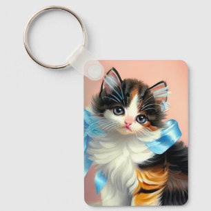 Porte-clés Illustration vintage Calico Kitten