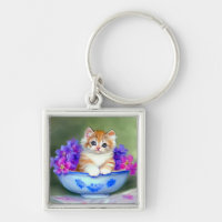 Illustration vintage de chaton orange et blanc