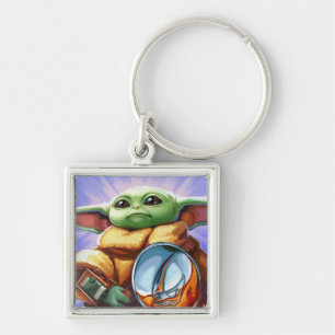 Porte-clés Illustration vintage de Grogu par Bounty Hunter