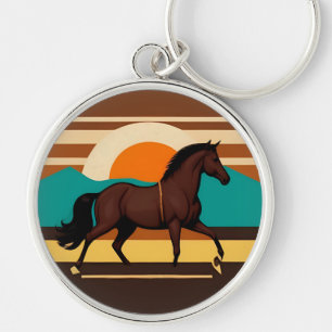 Porte-clés Illustration vintage d'un cheval