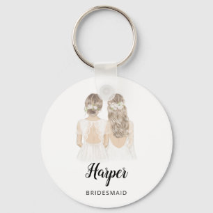 Porte-clés Illustration will you be my bridesmaid keyring