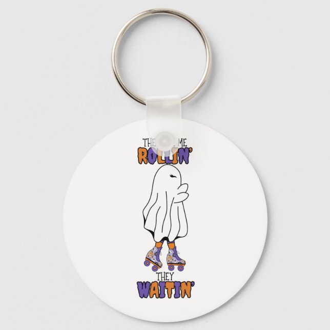 Porte-clés Ils me voient rouler, ils attendent Retro Ghost (Recto)