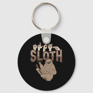 Porte-clés Ily Sloth Asl geste de la main pour la sensibilisa