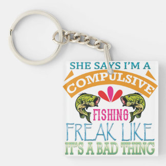 Porte-clés I'M a Compulsive Fishing