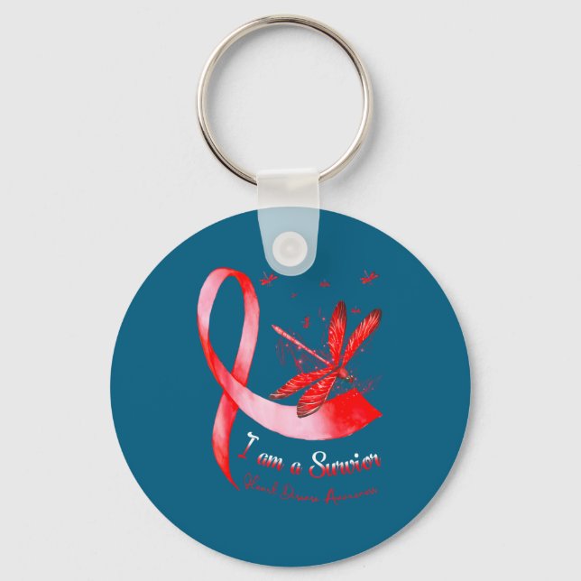 Porte-clés I'm A Survivor Heart Disease Awareness Month Red R (Recto)