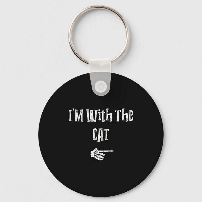 Porte-clés I'm With Cat Halloween Costume Funny Couples Match (Recto)