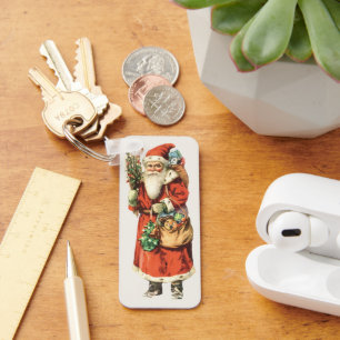 Porte-clés Image découpée de Noël vintage, Père Noël