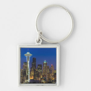 Porte-clés Image d'horizon de Seattle en quelques heures de