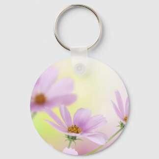 Porte-clés Image personnalisé & Fleur rose aquarelle