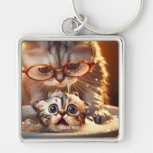 Porte-clés Imaginaire Cute Chat Laver Kitten
