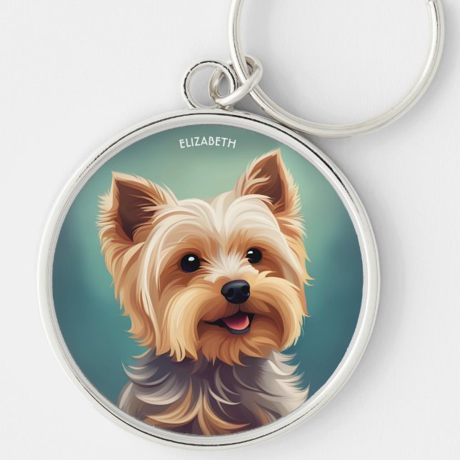 Porte-clés Imaginaire Cute Yorkshire Terrier, Imaginaire Vint (Devant)
