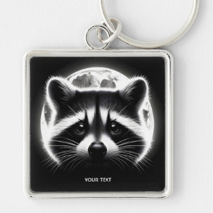 Porte-clés Imaginaire mignon Racoon visage lune