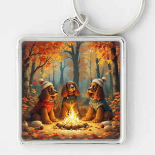 Porte-clés Imaginaire mignon trois chiens d'automne