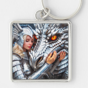 Porte-clés Imaginaire mignonne femme guerrière dragon