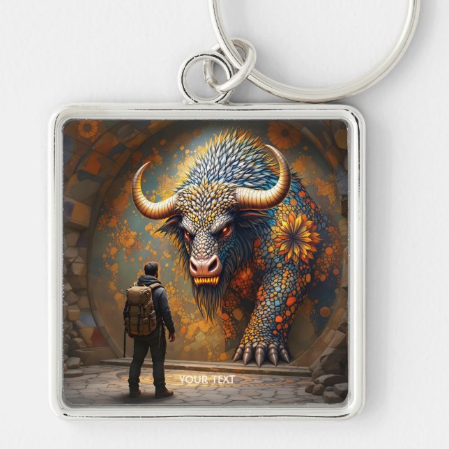 Porte-clés Imaginaire mignonne mythique Bull Mosaïque (Devant)