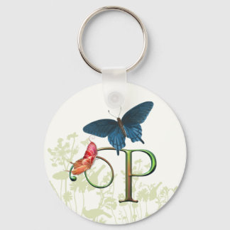 Porte-clés Imaginaire papillon monogramme P