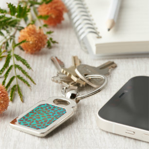 Porte-clés Impression Brown et Turquoise dalmate