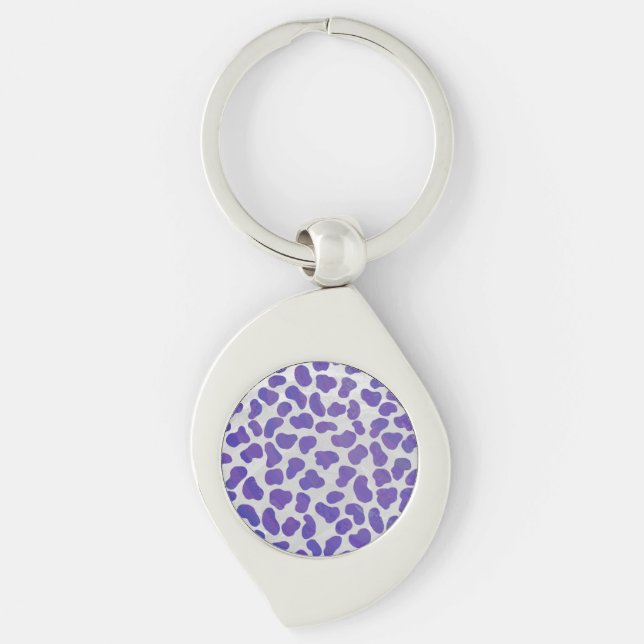 Porte-clés Impression dalmate violet et blanche (Devant)