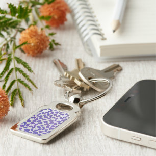 Porte-clés Impression dalmate violet et blanche