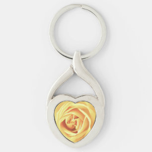 Porte-clés Impression de rose jaune