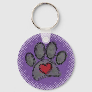 Porte-clés Impression demi-ton Amoureux des chiens Dessin Aqu