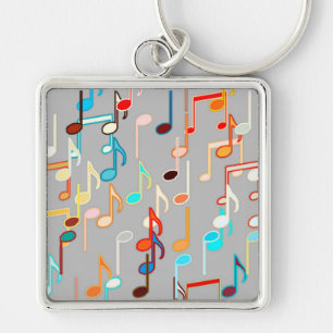 Porte-clés Impression musicale - Gris moyen, Multi