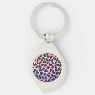 Porte-clés Impression noire et rose dalmate
