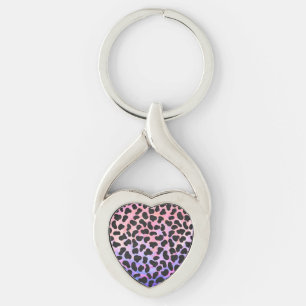 Porte-clés Impression noire et rose dalmate