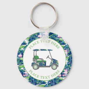 Porte-clés Imprimé de golf chic Panier de golf