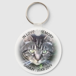 Porte-clés In Love Memory Photo Name Cat Dog Pet Memorial
