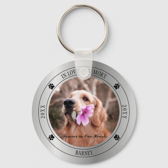 Porte-clés In Love Memory Photo Pet Memorial - Argent (Recto)