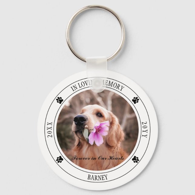 Porte-clés In Love Memory Photo Pet Memorial - Blanc (Recto)