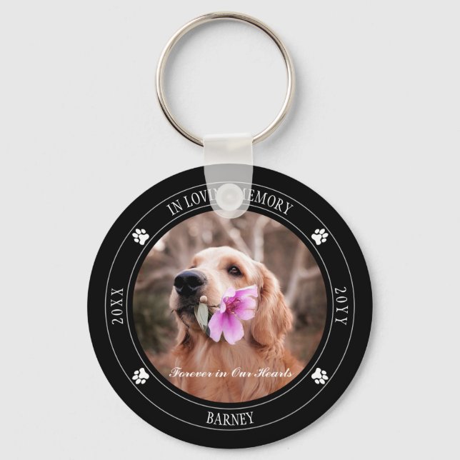 Porte-clés In Love Memory Photo Pet Memorial - Noir (Recto)