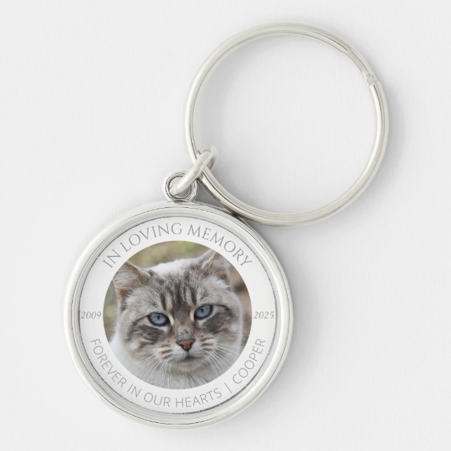 Porte-clés In Loving Memory Custom Pet Photo & Name Keychain (Devant)