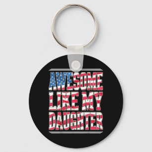 Porte-clés Incroyable comme ma fille Drapeau américain Papa D