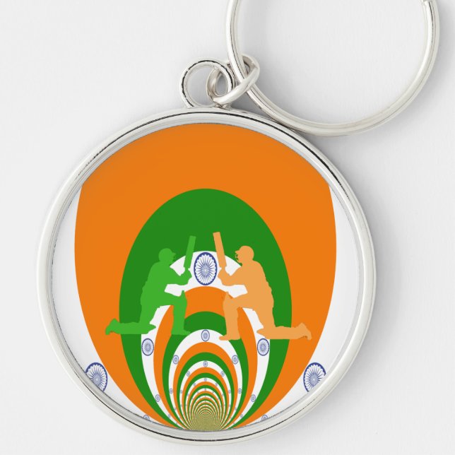 Porte-clés Inde Cricket Spirit Design abstrait (Devant)