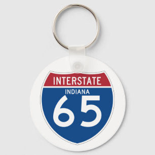 Porte-clés Indiana IN I-65 Interstate Highway Shield -