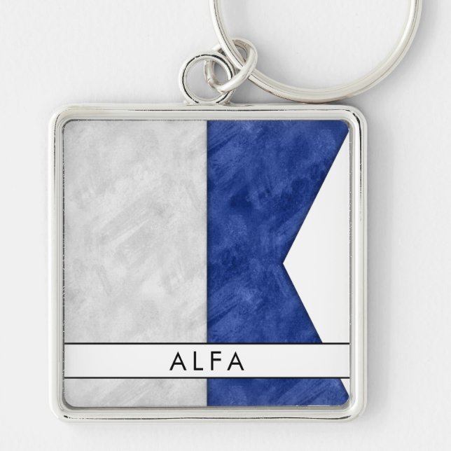 Porte-clés Indicateur Alfa / Alpha Signal Nautique + Votre No (Devant)