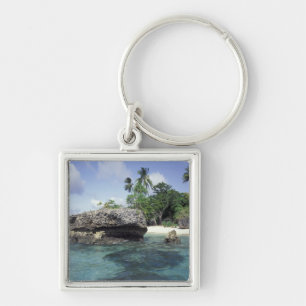 Porte-clés Indonésie. Formations rocheuses le long du rivage