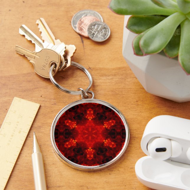 Porte-clés Inferno Nexus - Fiery Kaleidoscope Art (Bureau)